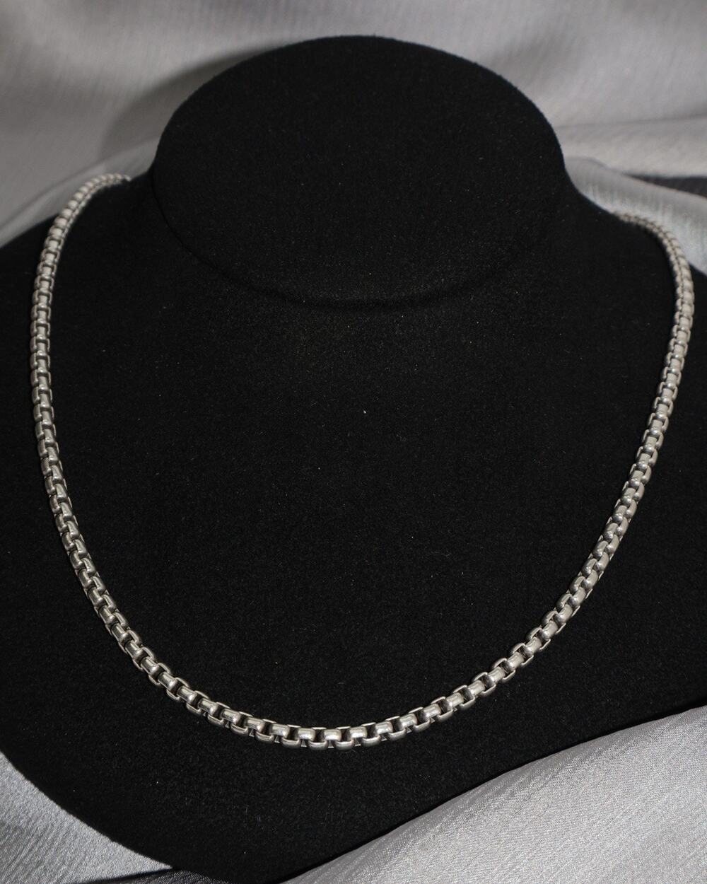 David Yurman 14k & 925 Unisex Box Chain Necklace 27.5G / 18in / 3.5mm